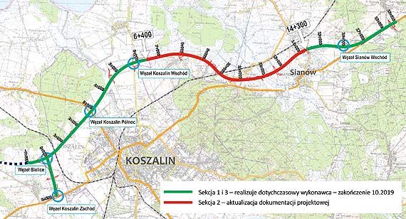 Jest umowa na prace projektowe dla sekcji 2 obwodnicy Koszalina i Sianowa
