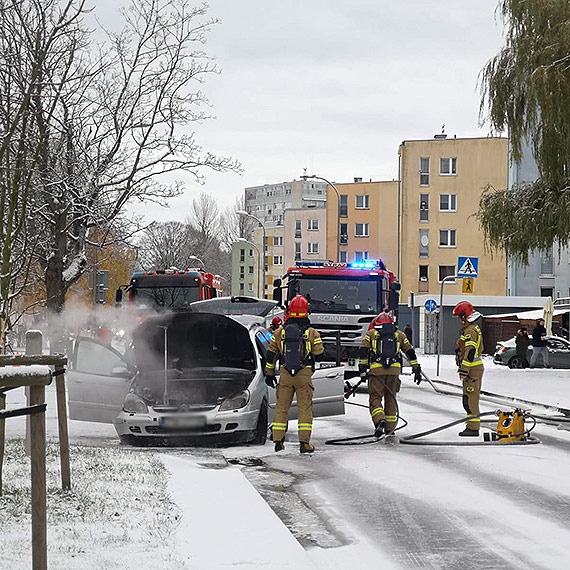 Pożar samochodu na ulicy Matejki