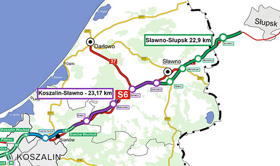 46 km placu budowy - S6 od Koszalina do Supska